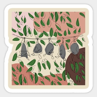 bats in a row Sticker